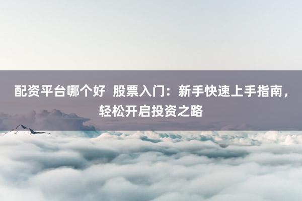 配资平台哪个好  股票入门：新手快速上手指南，轻松开启投资之路