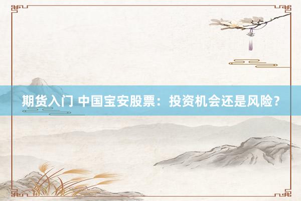 期货入门 中国宝安股票：投资机会还是风险？